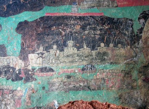 阿尔寨石窟寺蒙古帝王受祭图壁画
